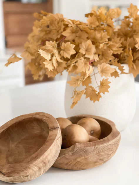 Wren Teakwood Bowls, Set of 2 | Pepper + Vetiver