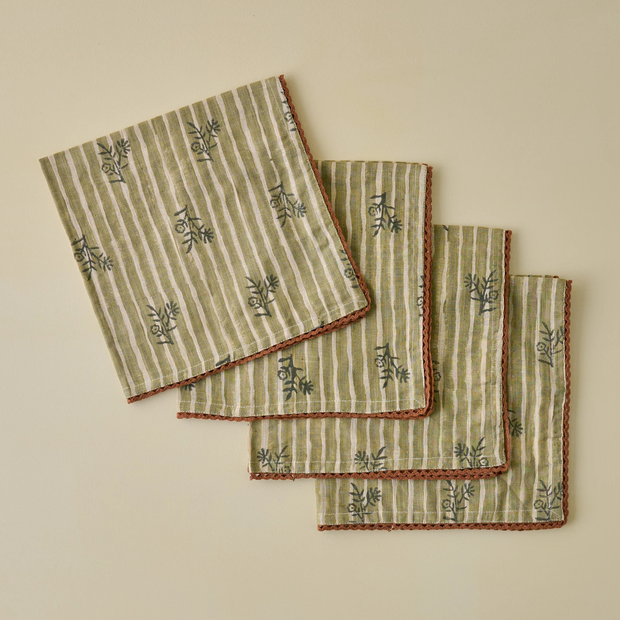 Lola Stripe Floral Napkin Set of Four | Magnolia