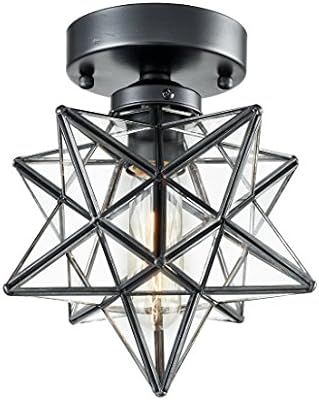 AXILAND Industrial Moravian Star Ceiling Light with 8 inches Glass Shade 1 Light | Amazon (US)