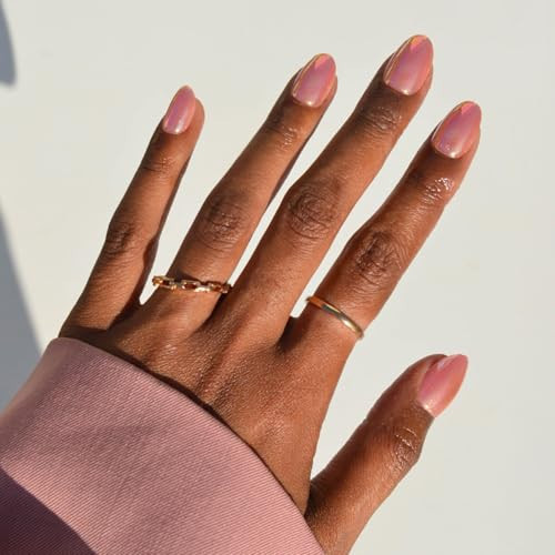 Glamnetic Press On Nails - Guava Drop | Short Oval Fake Nails in Orange-Pink Velvet with Glazed Finish, Salon Quality | 15 Sizes - 30 Nail Kit with Glue | Amazon (US)