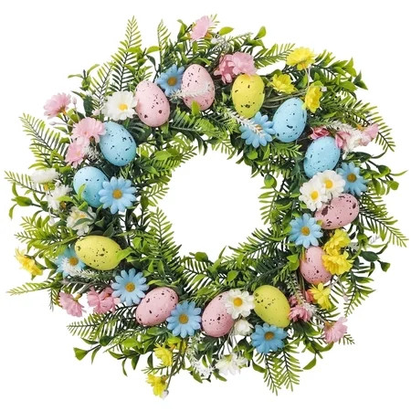 Scidweet 18" Easter Wreaths, Spring Artificial Easter Egg Wreaths Decorations for Front Door Home Window Wall Party Decor | Walmart (US)