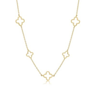 The Lovery Alternating Open Clover Necklace 14K Gold-Plated Sterling Silver - Gold | Macy's