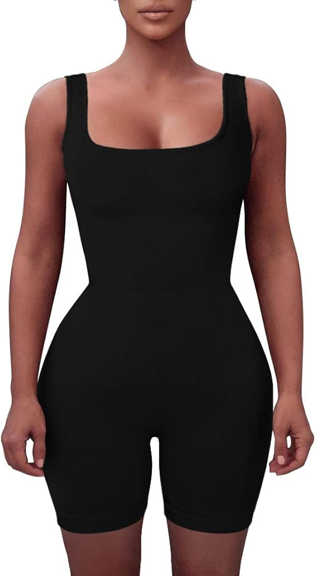 ZileZile Women's Sexy Bodycon One Piece Romper Sleeveless Tank Top Shorts Jumpsuit | Amazon (US)