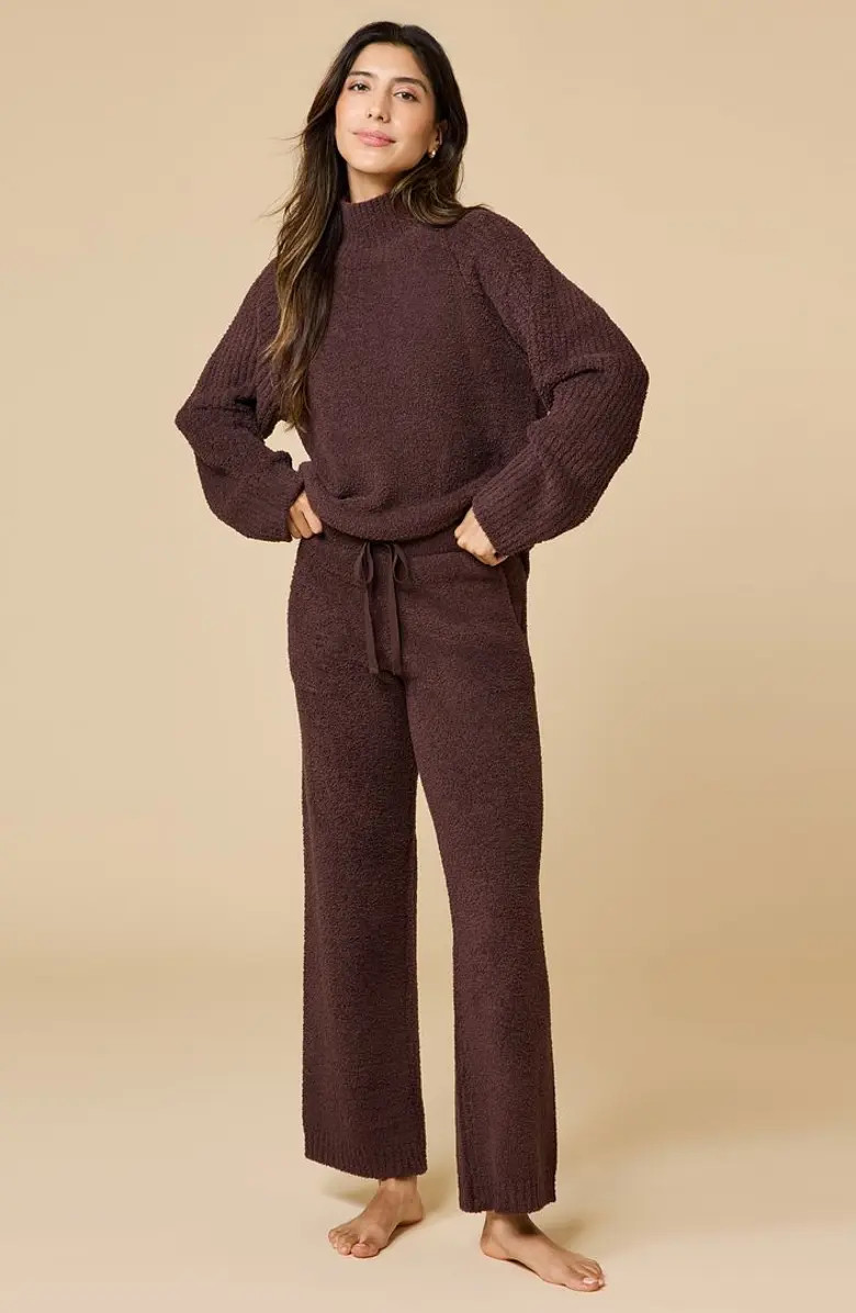 Softies Solid Marshmallow Rib Mock Neck with Long Pant | Nordstrom | Nordstrom