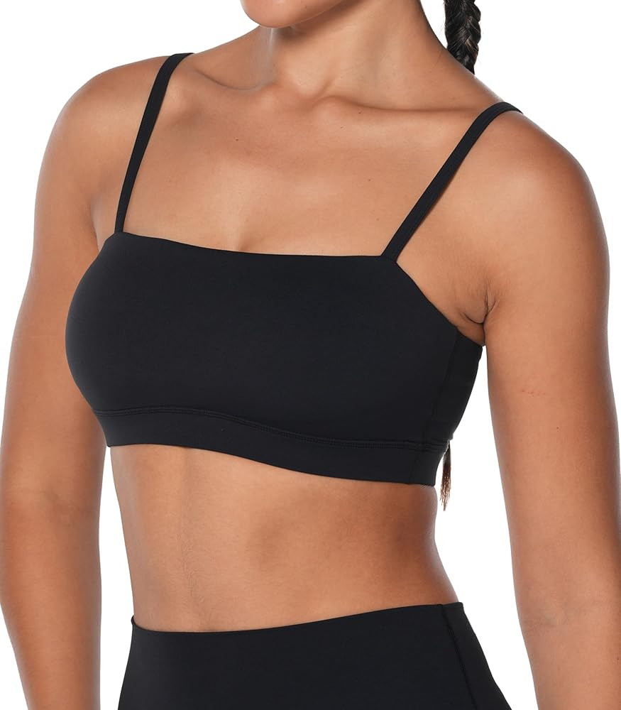 Sunzel Womens Sports Bra Buttery Soft Adjustable Straps Padded Yoga Bra Scoop Neck Wireless Bra C... | Amazon (US)