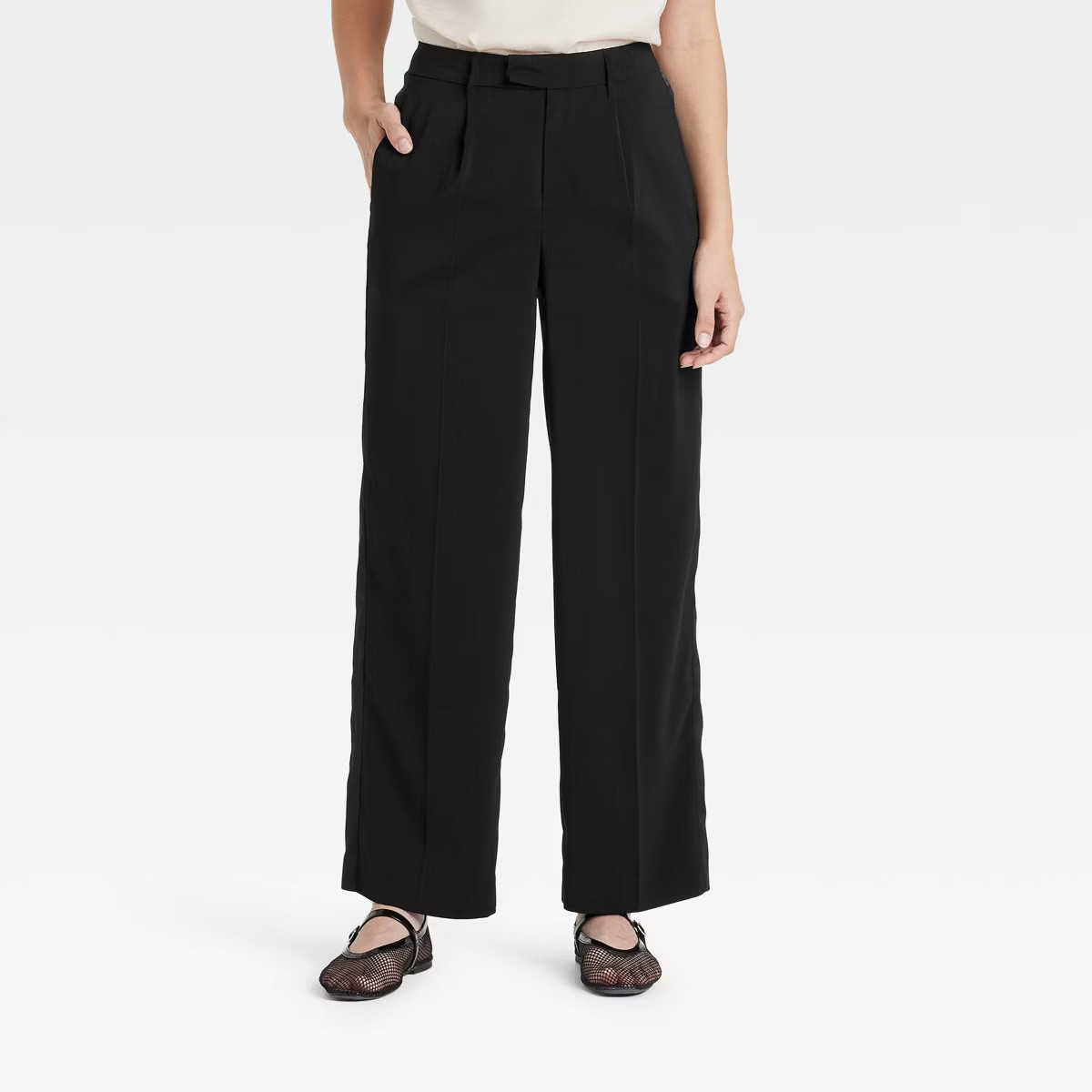 Women's High-Rise Satin Side Striped Straight Trousers - A New Day™ | Target