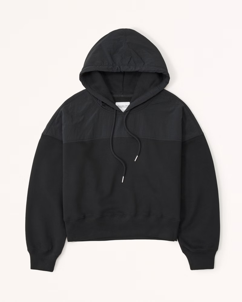 Women's Nylon Mix Sunday Hoodie | Women's Tops | Abercrombie.com | Abercrombie & Fitch (US)