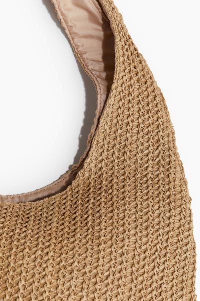 Straw shoulder bag - Dark beige - Ladies | H&M GB | H&M (UK, MY, IN, SG, PH, TW, HK)