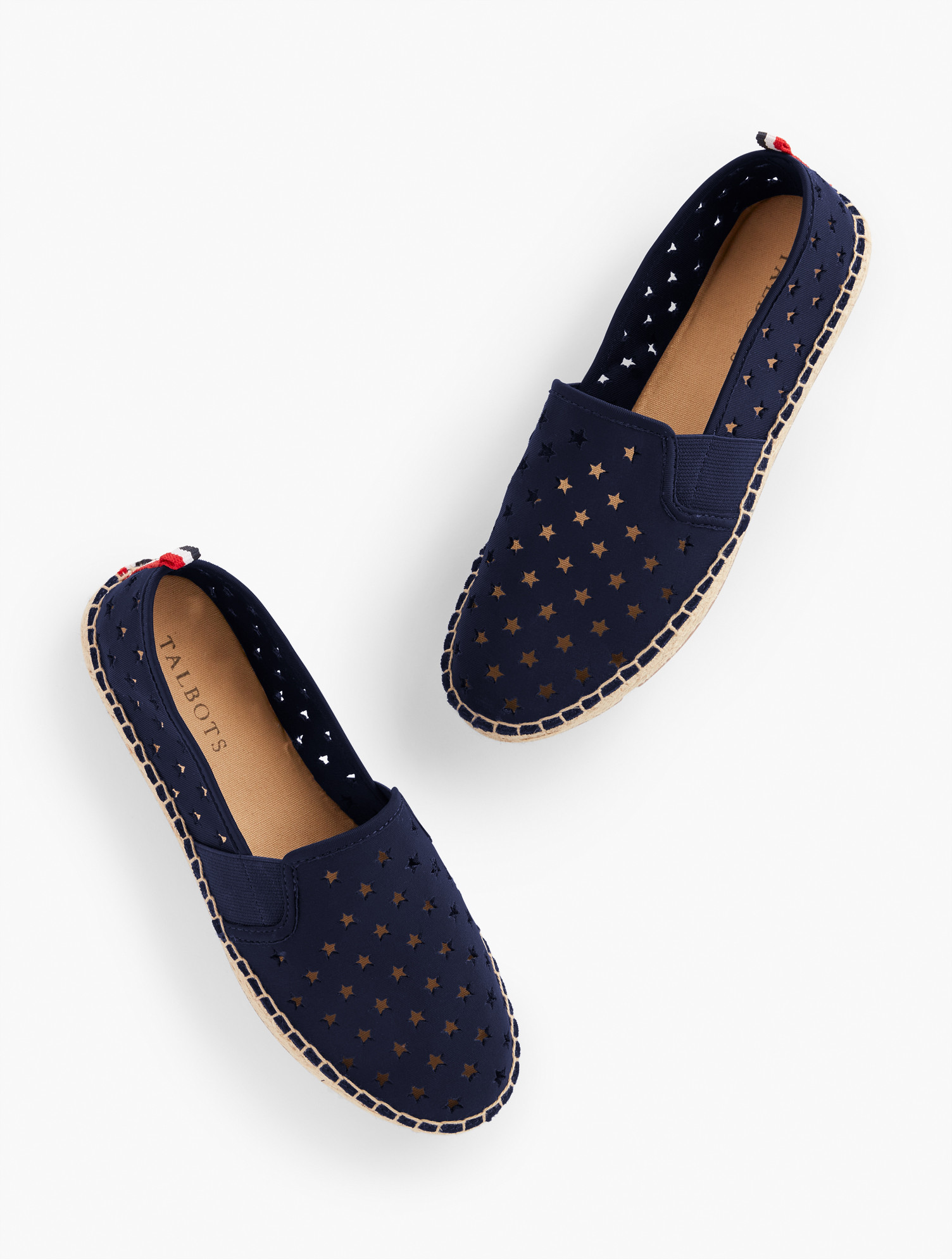 Izzy Perforated Stars Neoprene Espadrilles - Blue - 7M Talbots | Talbots