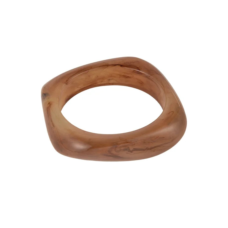 Time and Tru Milky Brown Swirl Actylic Bangle Bracelet | Walmart (US)
