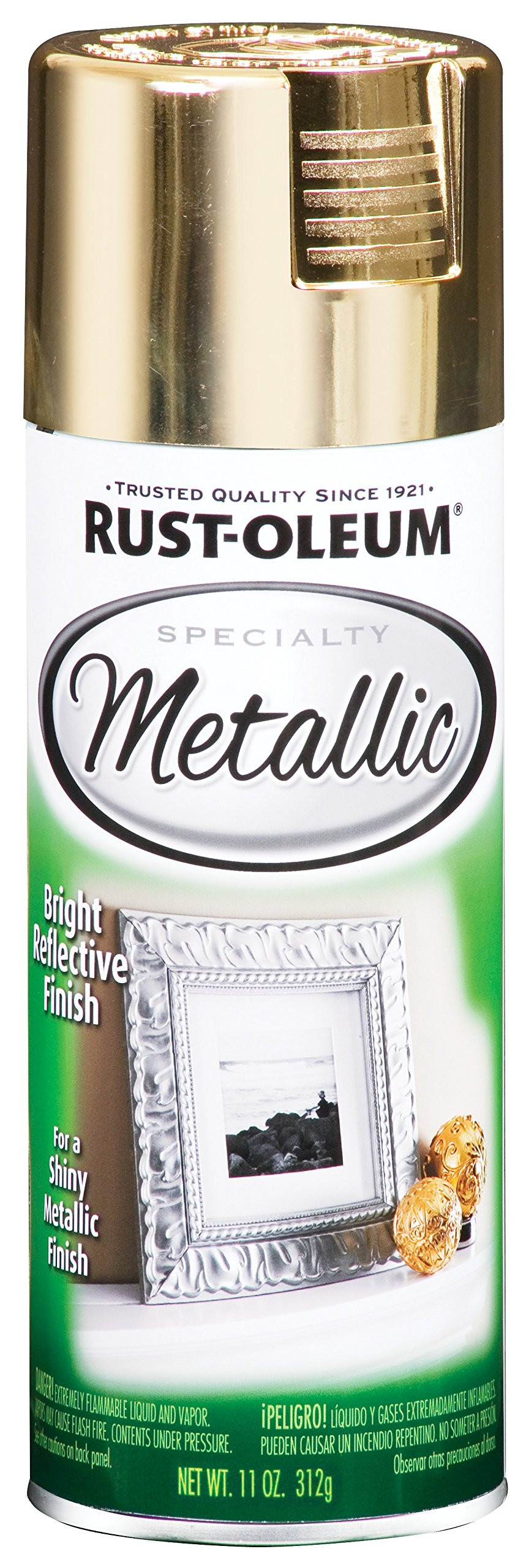 Rust-Oleum 1910830 Specialty Metallic Leafing Spray Paint, 11 Ounce (Pack of 1), Gold | Amazon (US)
