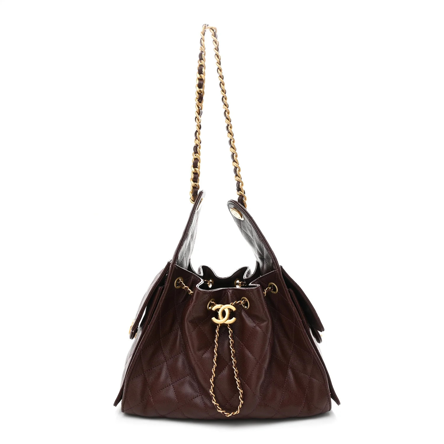 Caviar Quilted Small Chanel 25 Handbag Burgundy | FASHIONPHILE (US)