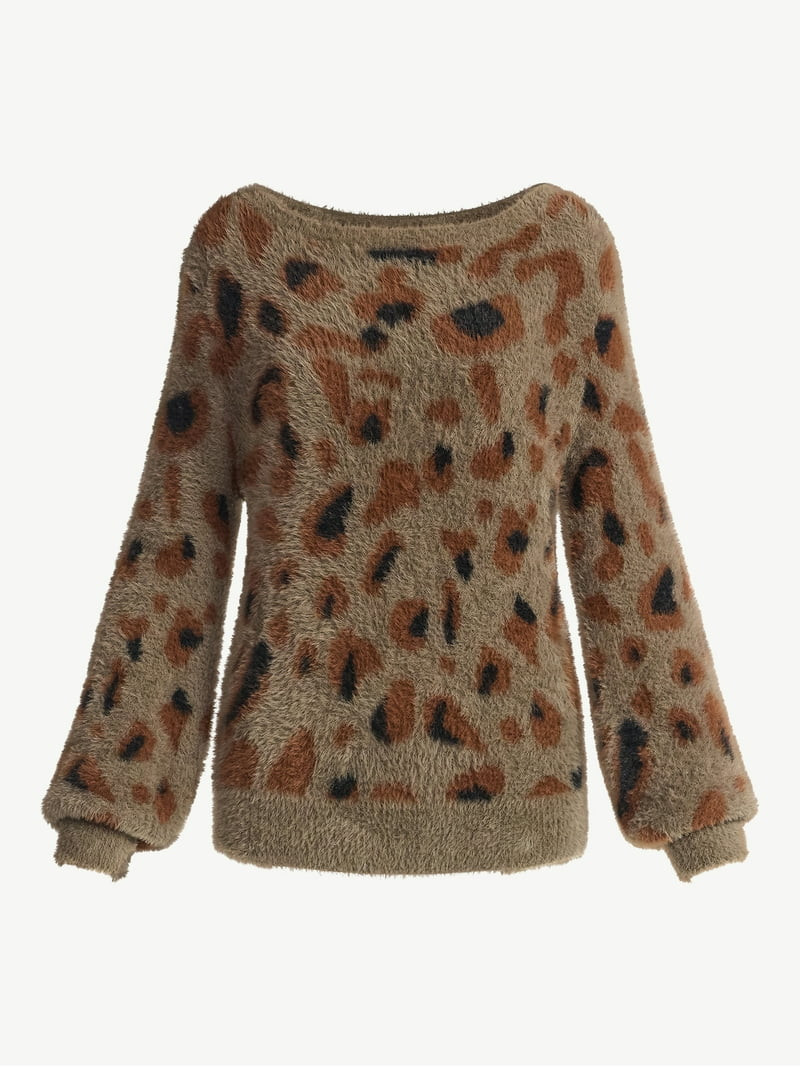 Sofia by Sofia Vergara Women's and Women's Plus Size Off Shoulder Sweater, Mid Weight, Size XS-4X | Walmart (US)