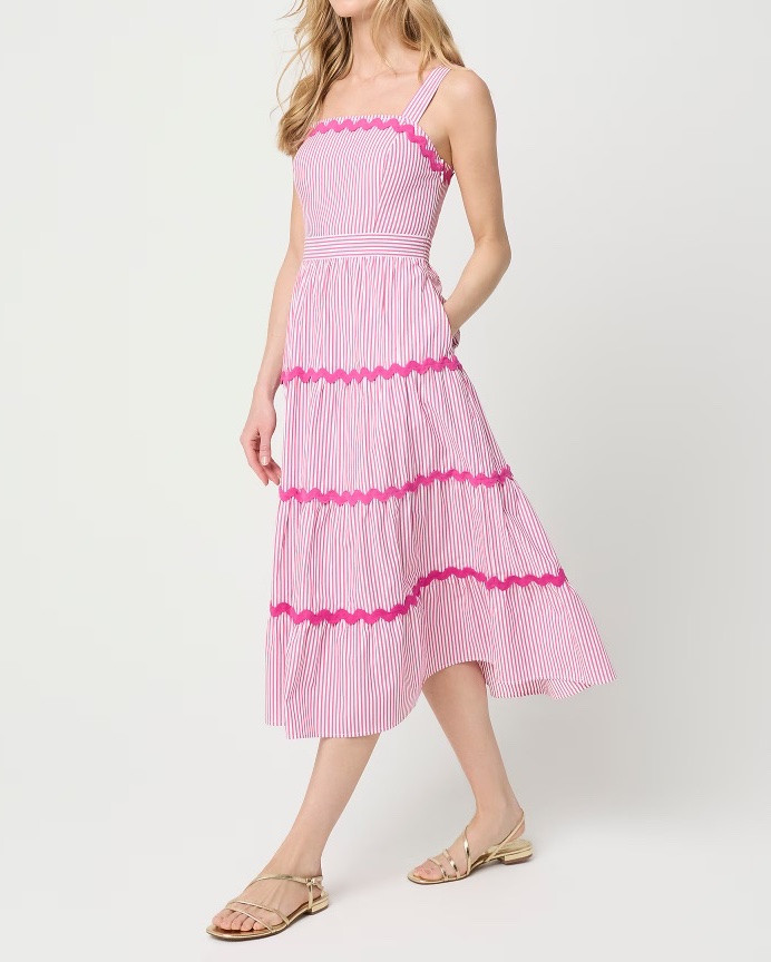 Pink and white striped ricrac trim midi dress

#LTKSaleAlert #LTKSeasonal