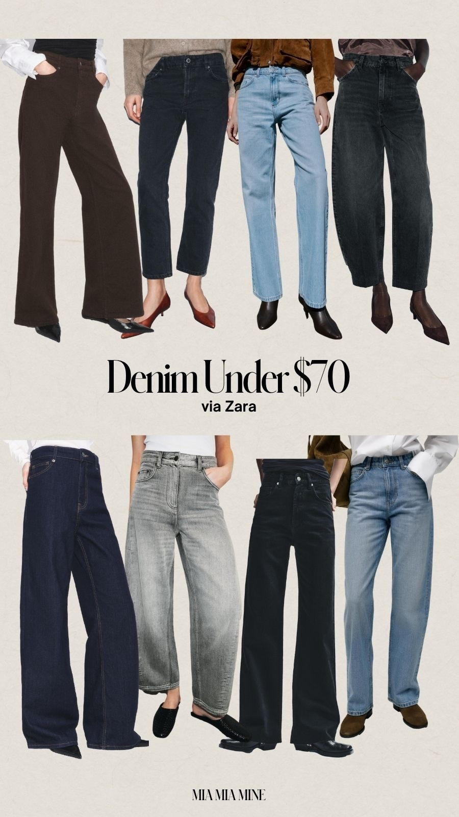 Zara denim picks for winter - shop wide leg jeans, cigarette jeans and barrel jeans all under $70

#LTKSeasonal #LTKFindsUnder50 #LTKFindsUnder100