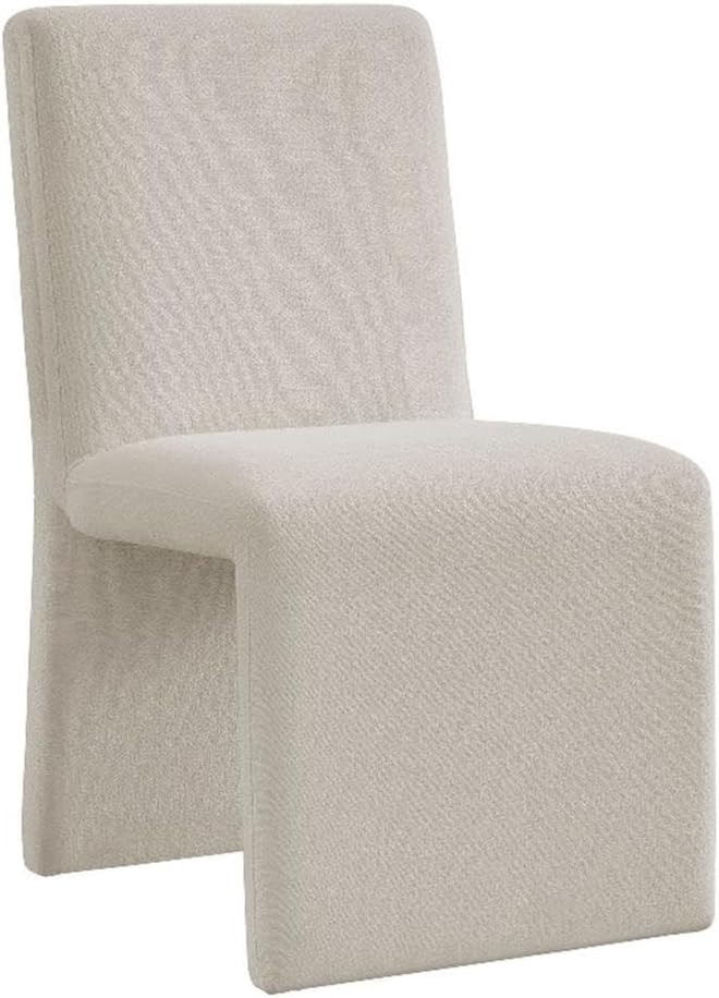 Modway Emory Fabric Slipper Dining Chair in Salt – Upholstered Armless Dining Side Chair – Ve... | Amazon (US)