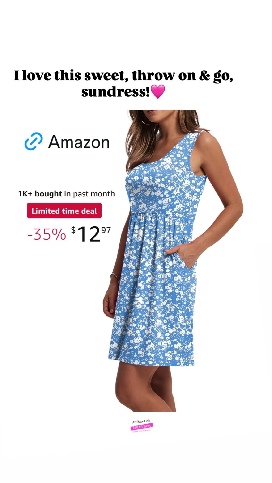 I love this sweet, throw on & go, Amazon sundress!🩷

#LTKOver40 #LTKPetite #LTKMidsize
