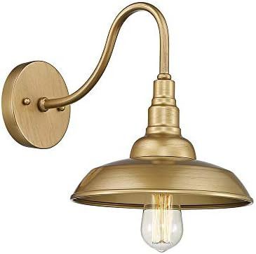 Emliviar Vintage Wall Lighting Fixture, 10 inch Barn Light for Living Room Bedroom, Gold Finish, 523 | Amazon (US)