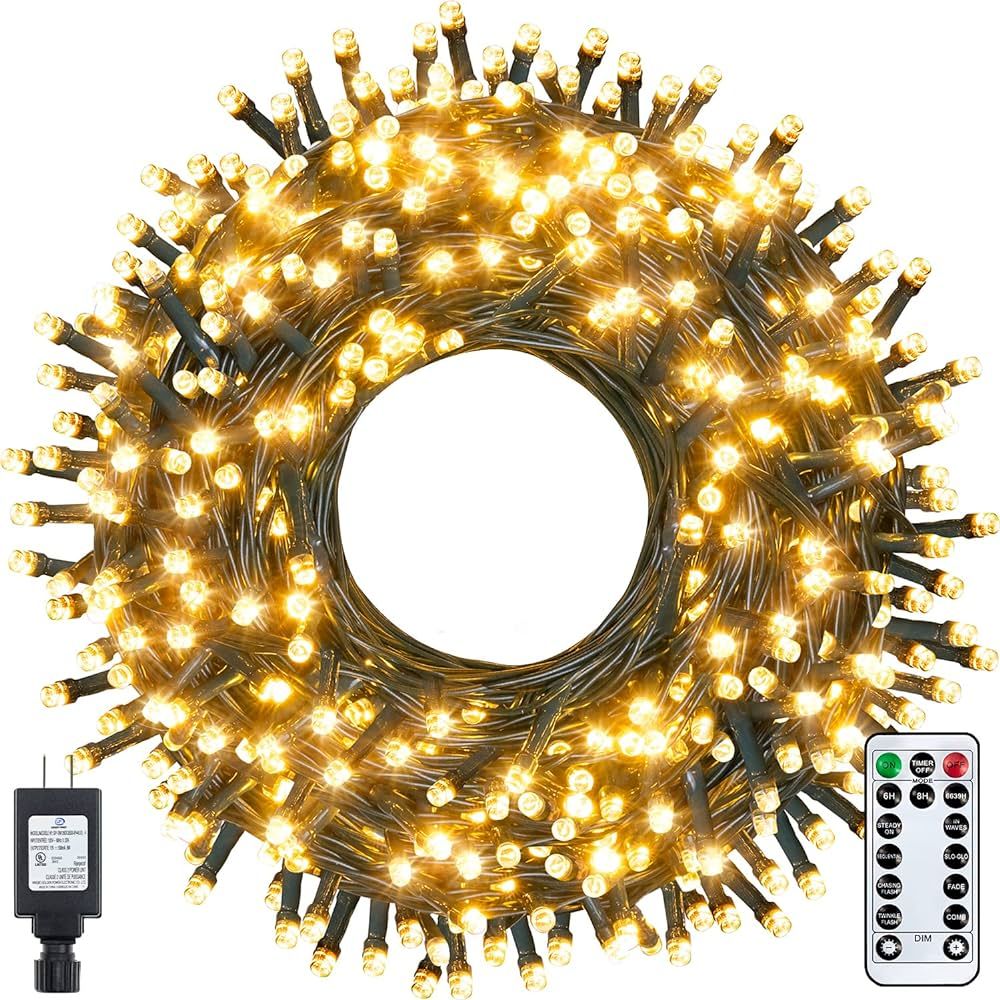 Ollny Christmas Tree Lights 400LED 132FT, Remote Plug in Christmas Lights with Timer and 8 Modes,... | Amazon (US)