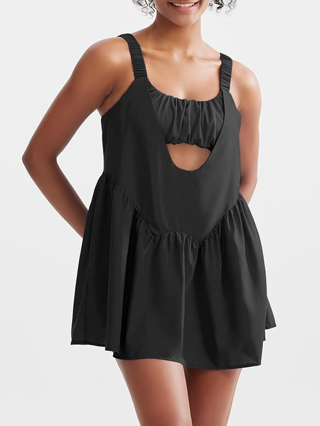 Sexyasasii Women Tennis Dress with Built in Shorts and Bra Sleeveless Casual Backless Golf Dress ... | Amazon (US)