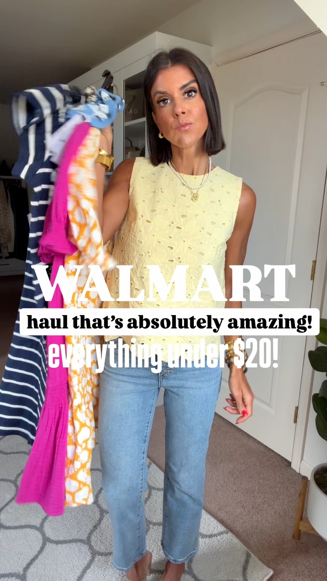 New Walmart finds! I’m 5’5 and in size xs in Walmart eye top, $19 Walmart dress with flutter sleeves, and striped dress with sleeves. Size small in swing dress and black/white dress. Jeans fit tts. 

#LTKmomlife #LTKgrwm #LTKSeasonal