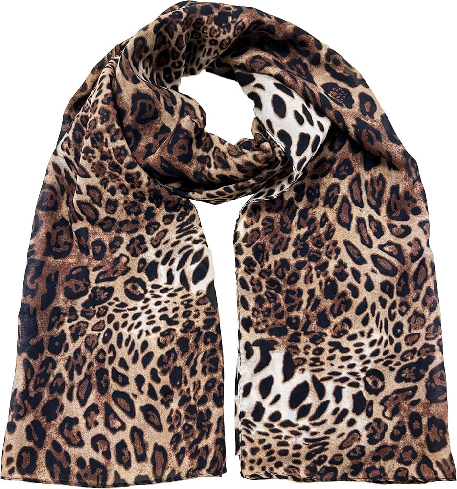 Womens Leopard Print Shawl Scarf - Lightweight Wrap Scarves Shawl Cheetah Scarves for Spring Summ... | Amazon (US)