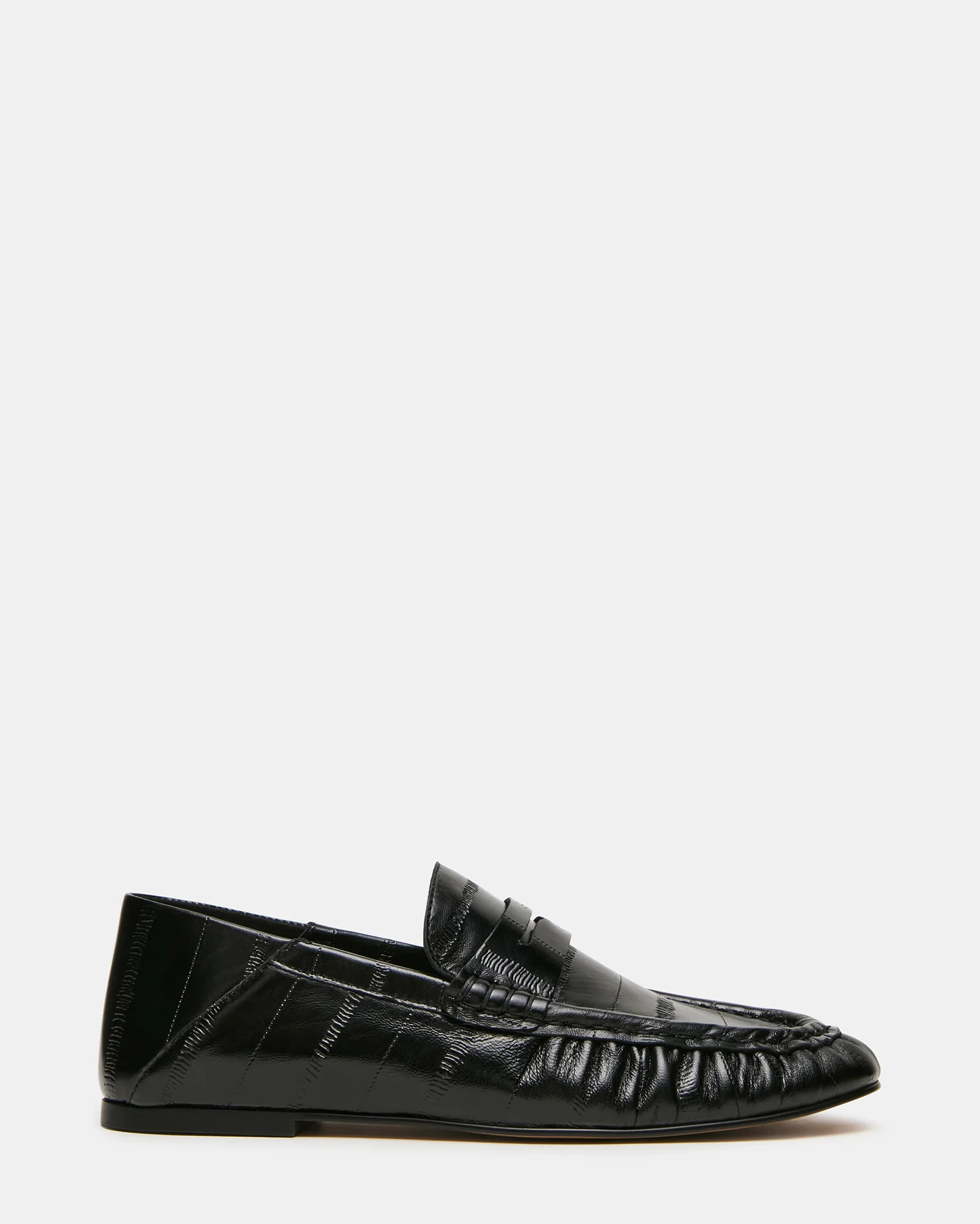 ROGER Black Eel Slip-On Women's Loafer | Steve Madden (US)