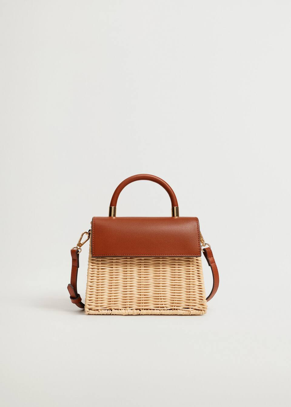 Lapelled rattan bag | MANGO (US)