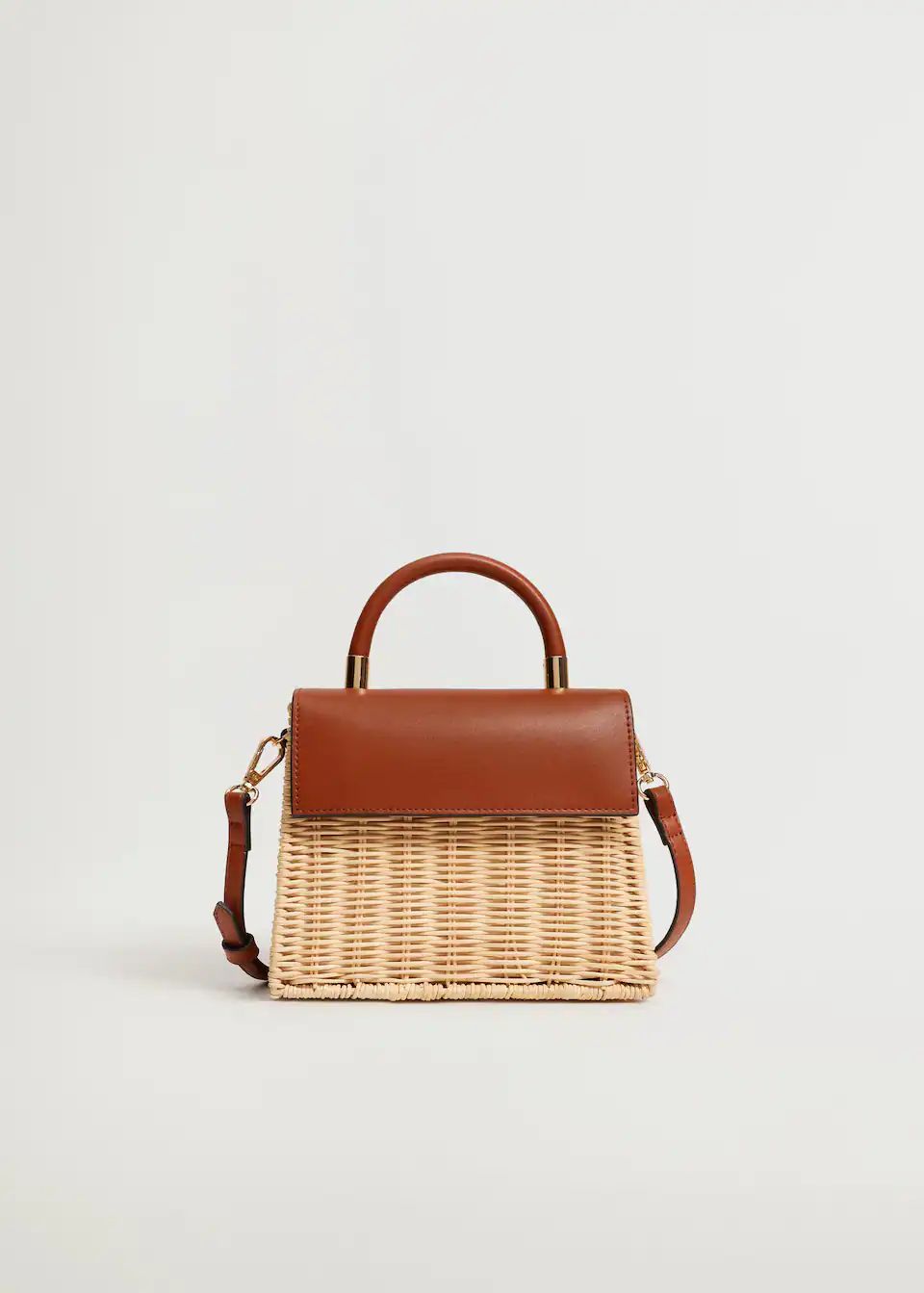 Lapelled rattan bag | MANGO (US)