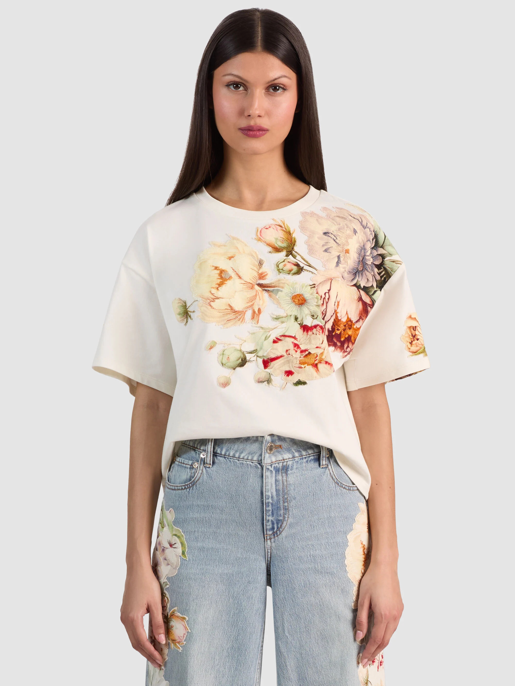 EVAN APPLIQUE OVERSIZED TEE | Alice + Olivia