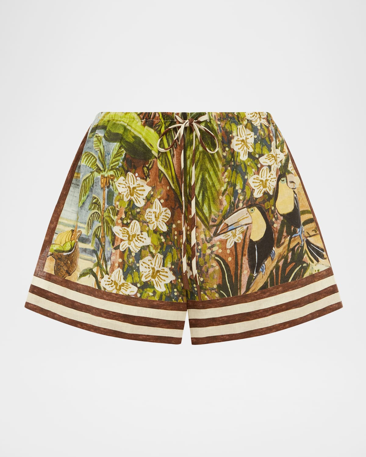 Toucan Tango Linen Shorts | Neiman Marcus