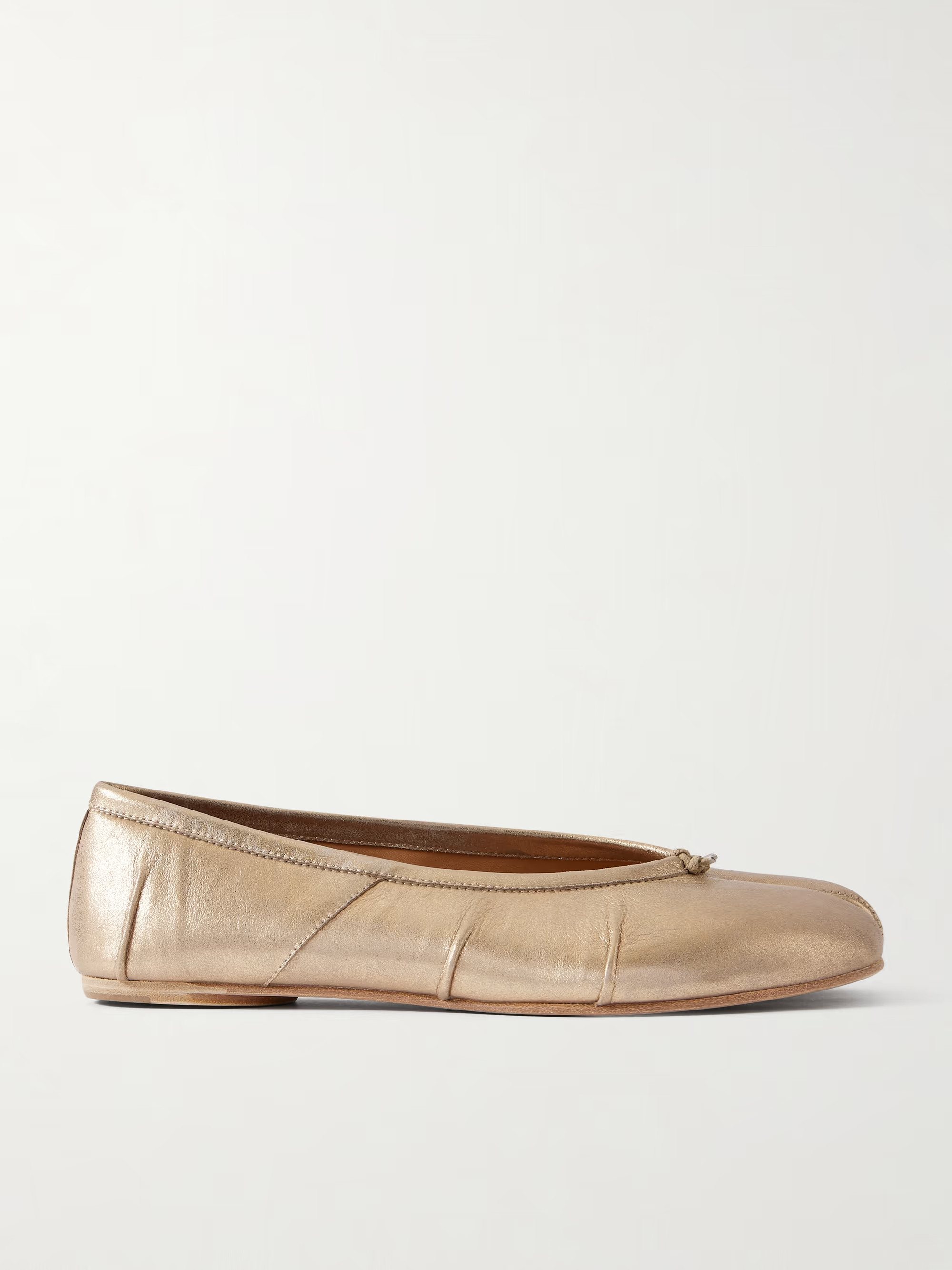 Tabi split-toe textured metallic leather ballet flats | NET-A-PORTER (US)