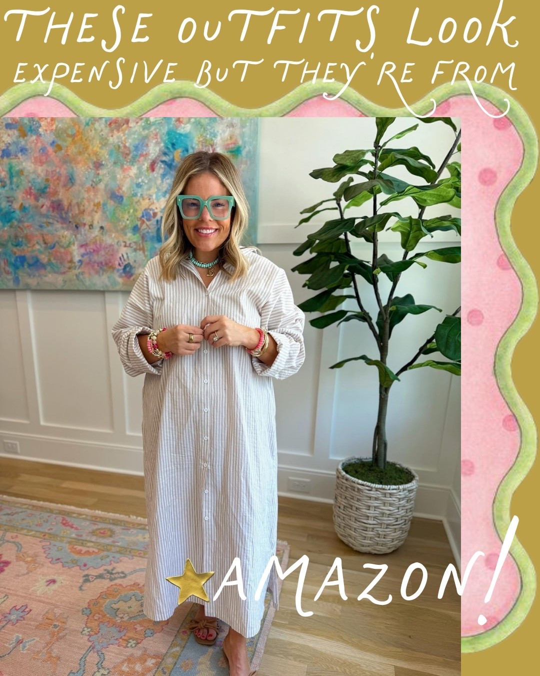 Proof that an affordable outfit can still look SO expensive! ✨ I’m loving this classic striped maxi dress and how effortlessly polished it looks with a few colorful accessories. Add statement jewelry, cute sandals, and a fun pair of glasses for an easy outfit that feels instantly elevated!

#LTKOOTD #LTKSeasonal #LTKOver40 #LTKAffordableFashion