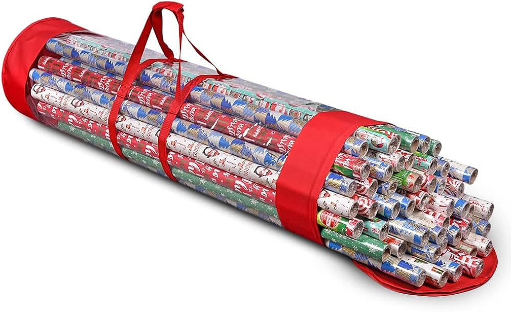 ProPik Gift Wrap Organizer, Wrapping Paper Storage Bag, Fits Holiday Papers 40 Inch Long, Holds U... | Amazon (US)