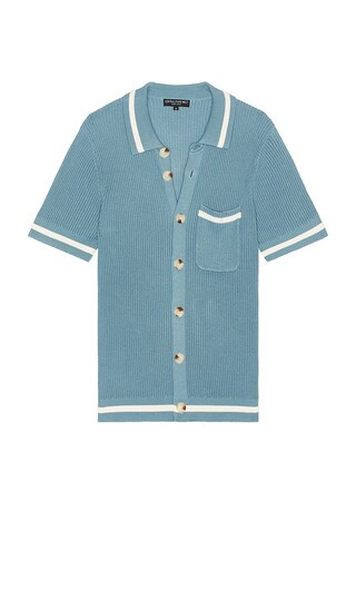 Varsity Buttondown Shirt in Blue & White | Revolve Clothing (Global)