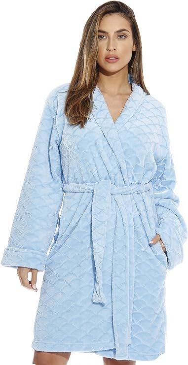 Just Love Kimono Robe Velour Scalloped Texture Bath Robes for Women | Amazon (US)