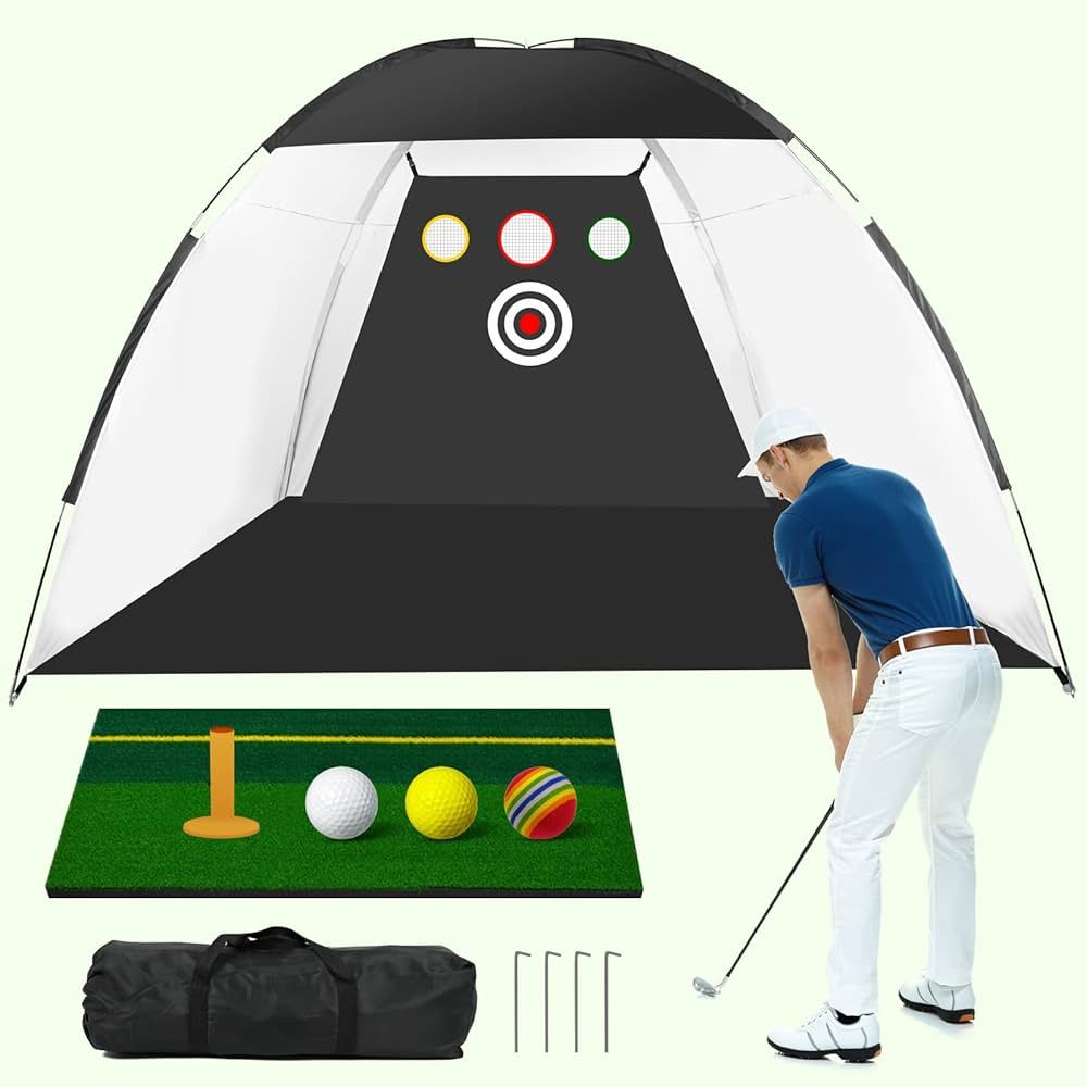 Barbella Golf Net Golf Practice Net with Golf Mat, Golf Hitting Aids Nets for Backyard Driving Ch... | Amazon (US)
