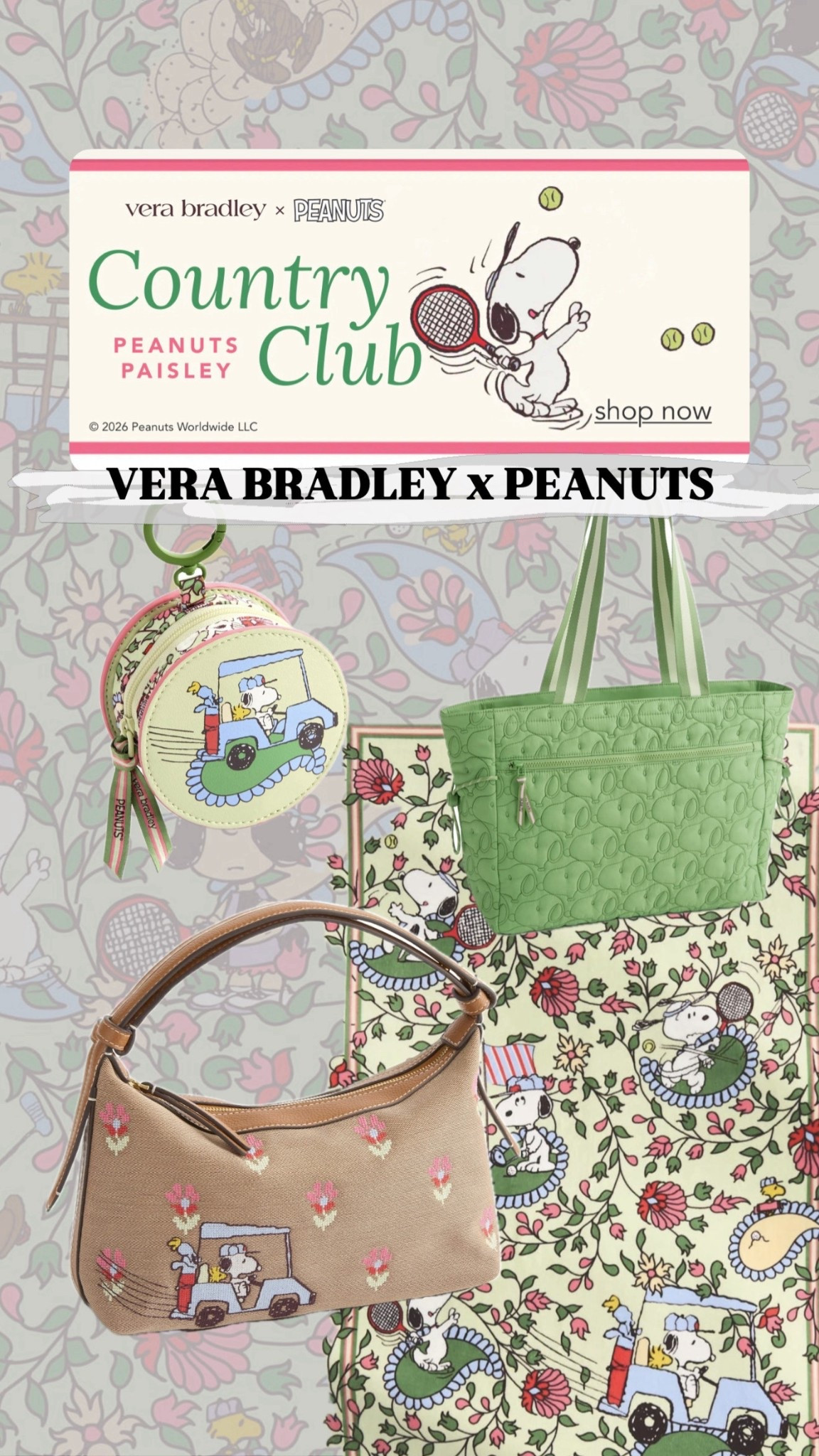 Vera Bradley x Peanuts Country Club collection!! 🥹💚

#verabradley #peanuts #snoopy #purse #bag #travel #duffelbag #backpack #golf #tennis 

#LTKSeasonal #LTKTravel #LTKootd