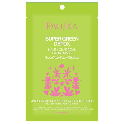 Pacifica Super Green Detox Kale and Charcoal Face Mask - 0.67 fl oz: Paraben-Free, Sheet, For Oily/Combination Skin | Target