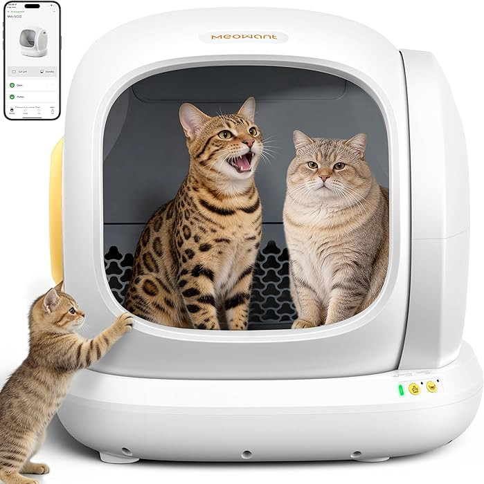 MeoWant Self-Cleaning Cat Litter Box, 75L Extra Large Open Automatic Cat Litter Box for Multi Cat... | Amazon (US)