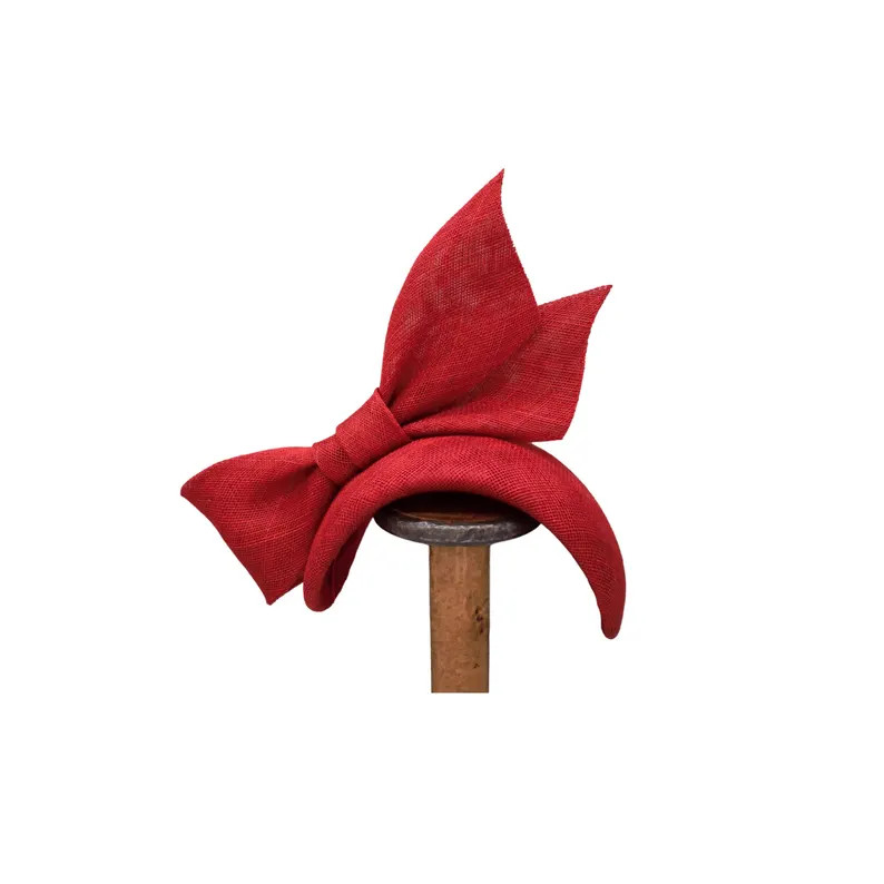 Red Sinamay Bow Headband: Handmade Cocktail Hat | Etsy (US)