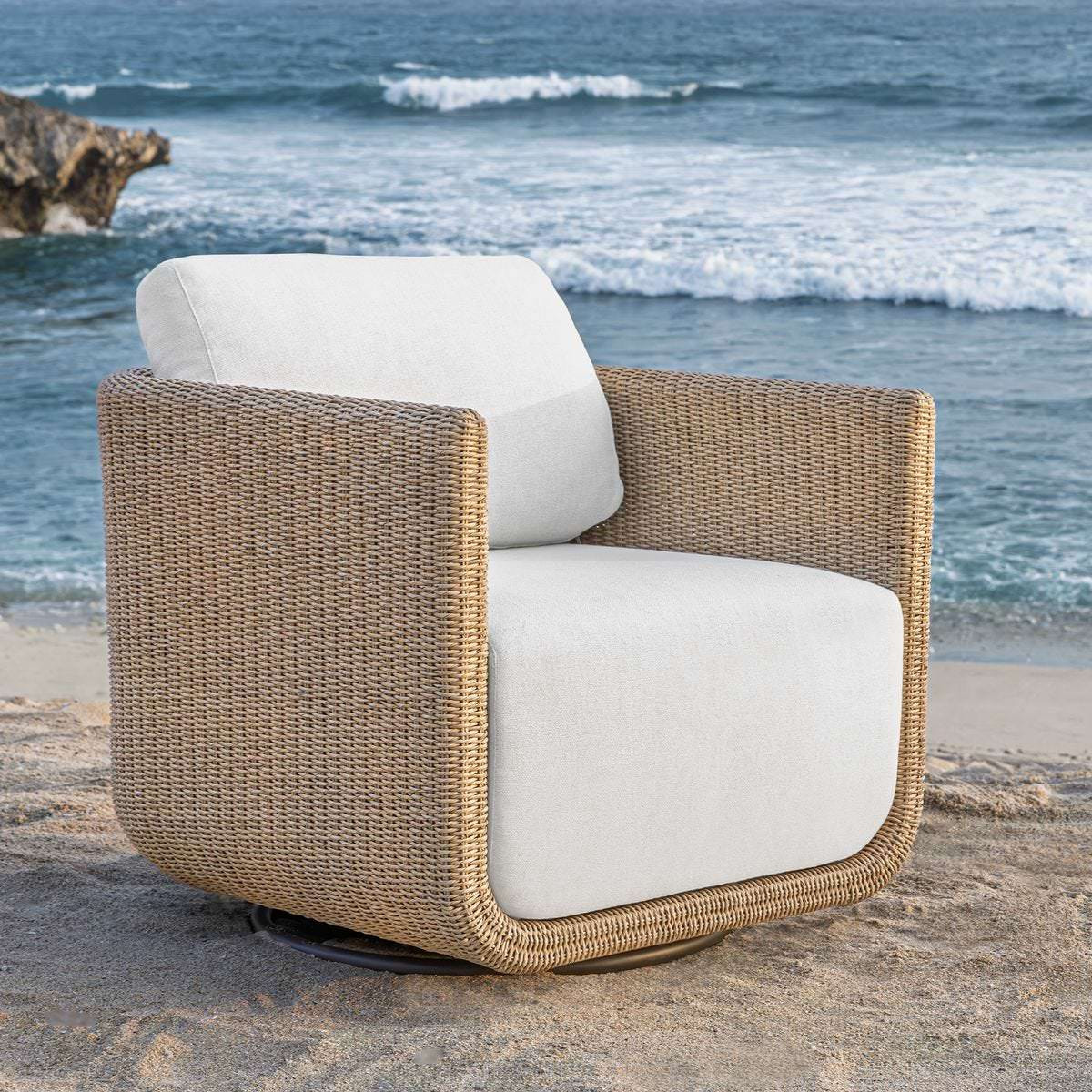 Saylor Outdoor Swivel Lounge Chair | The Addison West