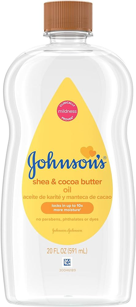 Johnson's Baby Oil, Mineral Oil Enriched with Shea & Cocoa Butter to Prevent Moisture Loss, Hypoa... | Amazon (US)