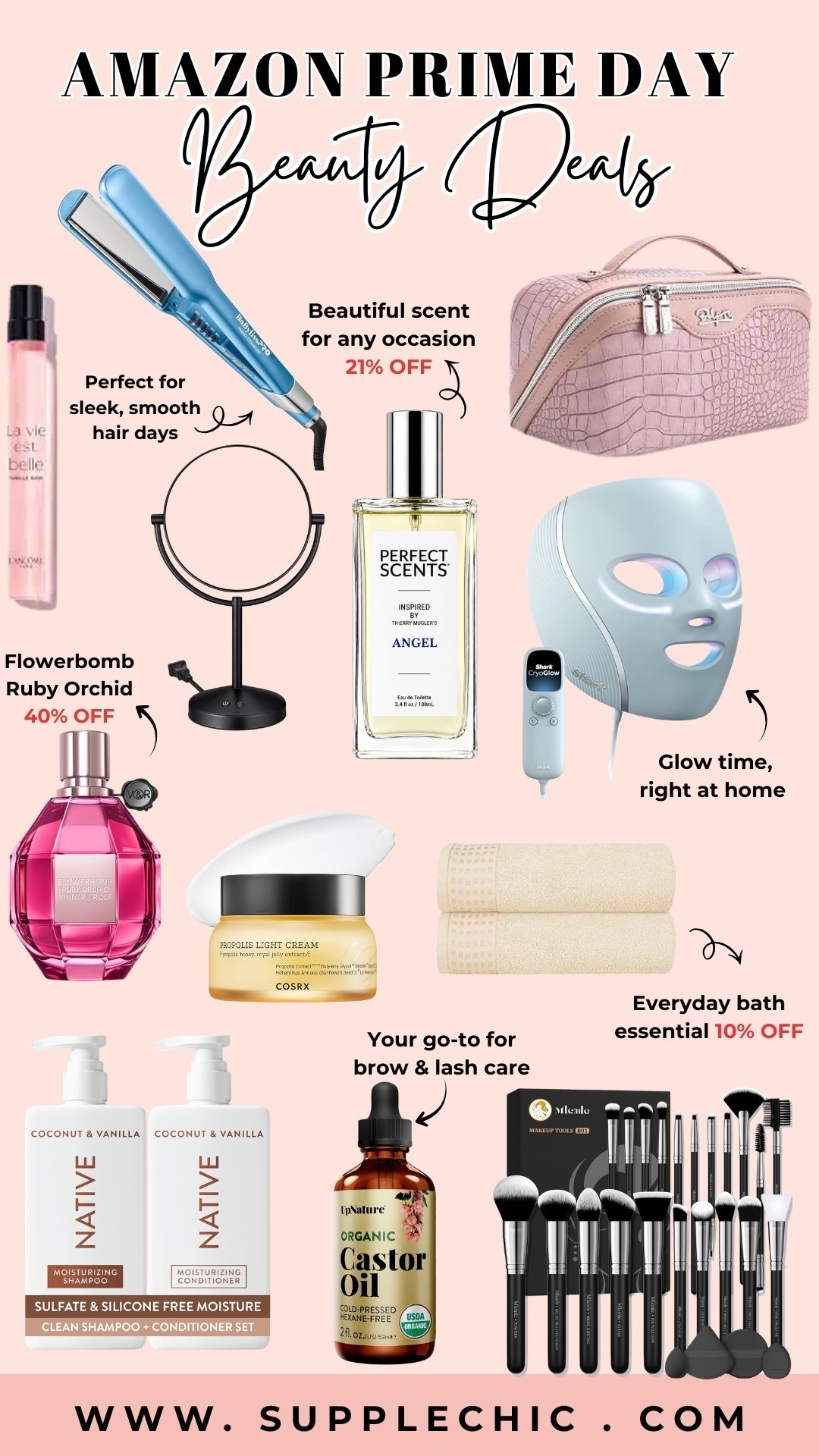 Prime Day is a good excuse to restock the beauty products you actually use. Some of these finds are also marked with special Prime Day discounts, so check the current price before adding them to your cart.  LED face mask Amazon skincare finds Amazon makeup finds makeup brush set bath essentials beauty gift ideas perfume deals self care essentials beauty products for women Amazon Prime Day finds @amazonfindsandfashion