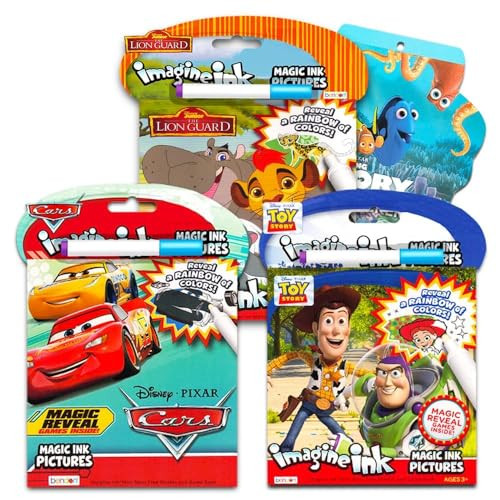 Disney Pixar Magic Ink Coloring Book Super Set - 3 Imagine Ink Books Featuring Toy Story, Lion Gu... | Amazon (US)