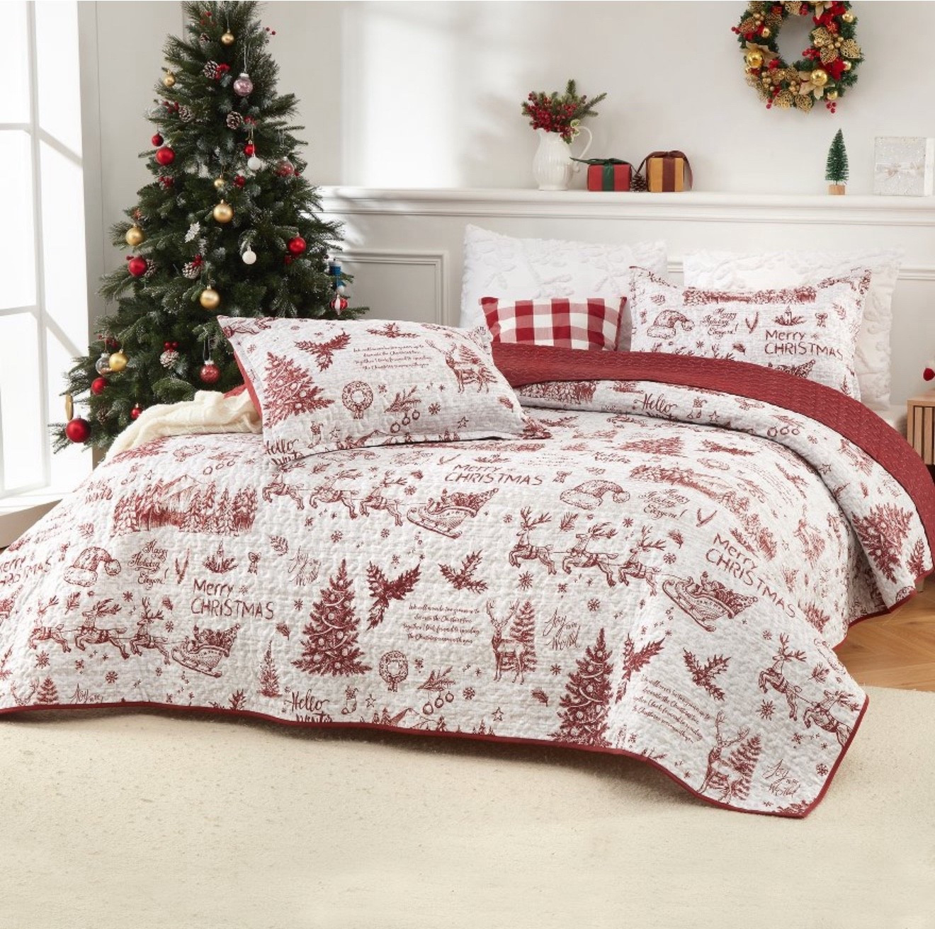 3 Pcs Christmas Quilt Bedding Set/King & Queen Size

#LTKSeasonal #LTKHoliday #LTKHome