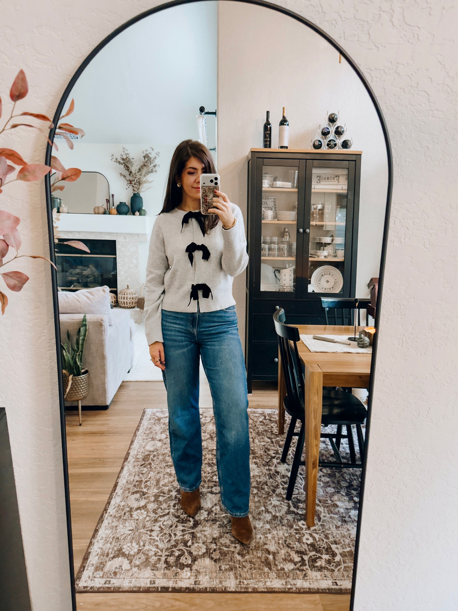 In a medium bow sweater
29 in jeans
fall outfits, thanksgiving outfit, family photos, midsize casual outfits, jeans, fall outfit, midsize fall fashion, everyday looks, comfy and cute style, midsize ootd, errand outfit, drop off look, affordable ootd, mom style, chill aesthetic, jeans and tees, weekend style inspo, midsize fashion finds, casual date night look, everyday style, street style, brown, trendy looks, trending, fall colors, fall style, bow detailing, sweater, cardigan, straight-leg jeans, brown bootss
#LTKStyleTip 

#LTKSeasonal #LTKMidsize