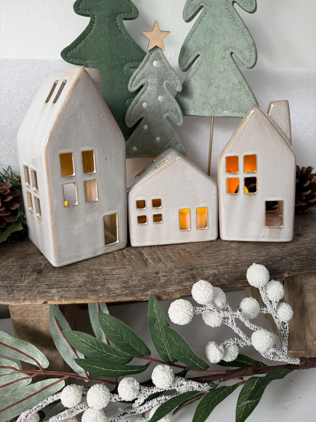 Ceramic Glazed Rustic Candle House Decoration - Etsy UK | Etsy (US)