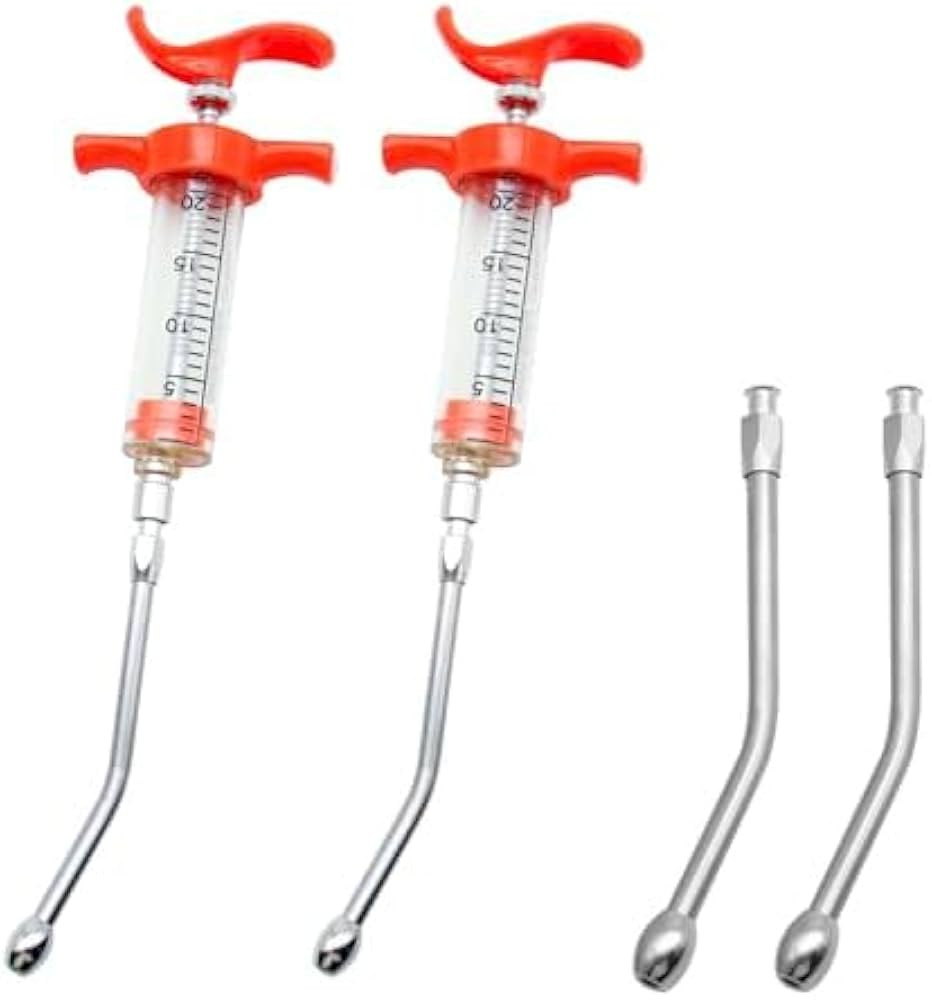 2 Pieces Goat Syringe with 4 Drench Nozzle Adjustable Dosage ,Reusable Drench Syringe for Sheep ,... | Amazon (US)