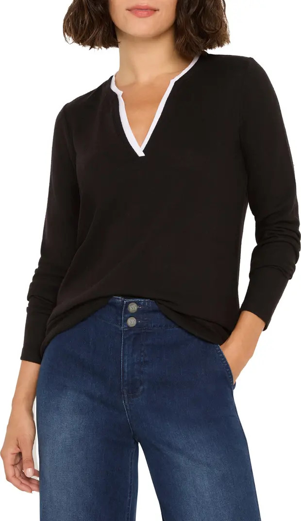 Cozy Double Layer Split Neck Top | Nordstrom